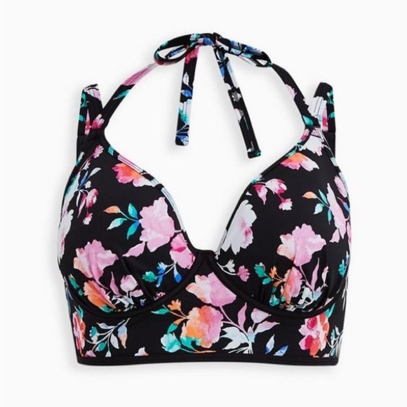 Torrid Underwire Halter Plunge Bikini Top Women’s Plus Size 5x D/DD - Picture 5 of 14